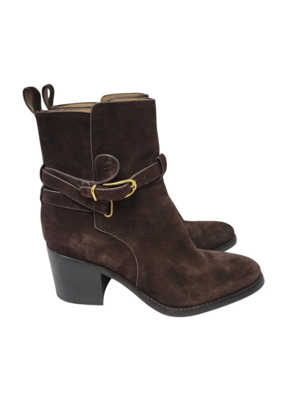 VERONICA BEARD Women's Sohelia Suede Ankle Brown Bootie CHELSEA BLOCK Size 8.5M